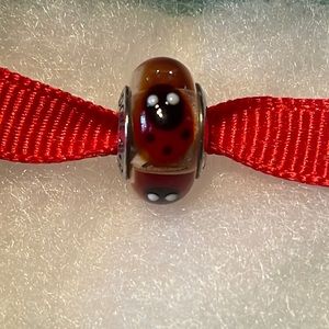 Pandora Retired Ladybug Murano Glass Charm